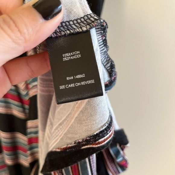 TORRID BLACK STRIPE JERSEY‎ KNIT STRIPED SWING DRESS MIDI WOMENS SIZE 2 2… - Picture 6 of 9